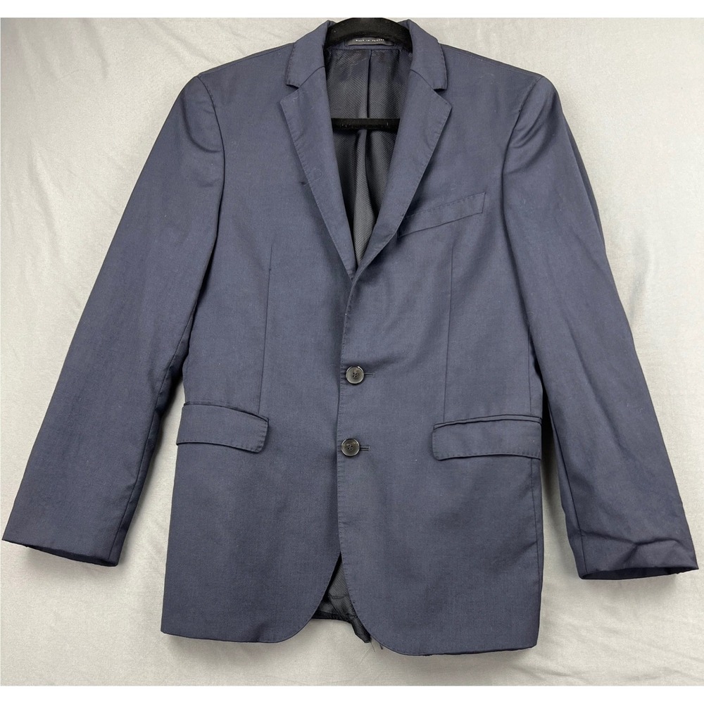 Hugo Boss Blazer Mens 34R Guabello Super 120 Wool Navy Blue Sport Coat Fair